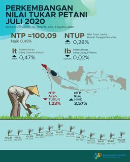 Farmer Exchange Rate (NTP) In July 2020 Amounted To 100.09, Up 0.49 Percent