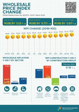 In February 2024, The National Wholesale Price Index (WPI) Changed By 3.23 Percent Year-On-Year