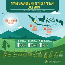 Nilai Tukar Petani (NTP) Juli 2019 Sebesar 102,63 Atau Naik 0,29 Persen