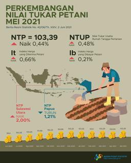 Nilai Tukar Petani (NTP) Mei 2021 Sebesar 103,39 Atau Naik 0,44 Persen