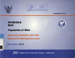 Penduduk Riau Hasil Sensus Penduduk SP2000